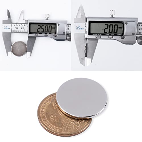 12 Pack Strong Neodymium Magnets Disc Heavy Duty,Round Rare Earth Magnets with Double-Sided Adhesive,Thin Magnets Fridge, Small Magnets for Whiteboard,DIY, Cabinet, Scientific, Craft-25mmx2mm
