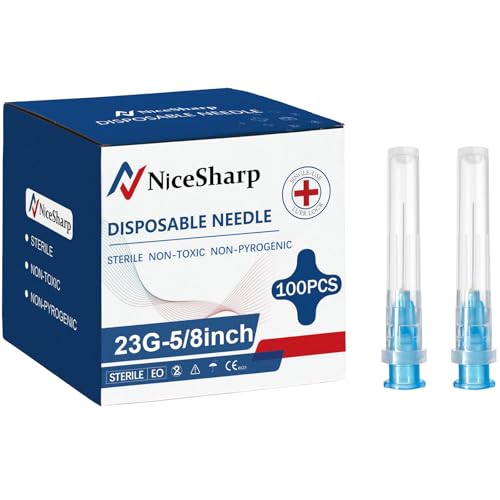 100PCS 23 Gauge 5/8 inch Lab Dispensing Accessories, Refilling Inks,Individually Packaged
