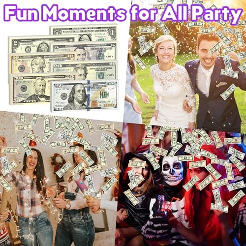 140 PCS Fake Money for Kids Pretend Play - Play Money for Teaching, Prop Money for Board Game, Movie, Magic