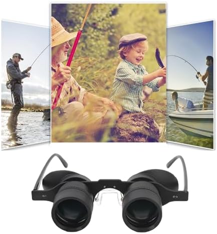 10X Binocular Glasses Hands , Fishing Magnifying Glasses with 3 Color Filters, Outdoor Fishing Binoculars Telescope for Outdoor Hunting Bird Watching Sightseeing Concerts