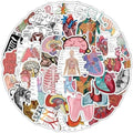 100Pcs Anatomy Stickers,PEGTMVE Human Anatomy Decals, Body Part Stickers, Brain Stickers, Physiology Stickers, for Mobile Phones Computers Refrigerators Bicycles Cars Helmets