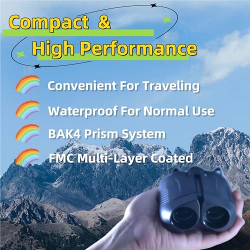 10x25 Compact Binoculars, Small Binoculars for Adults and Kids, High Powered Travel Waterproof for Bird Watching, Hiking, Cruise and Hunting, Gifts for Adults Teens Friends