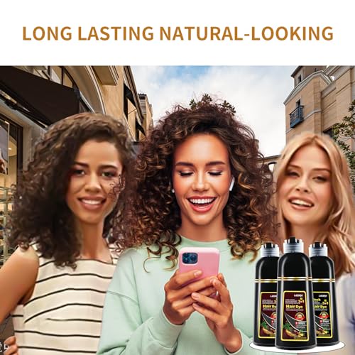 "Leorx 3 In 1 Hair Dye Shampoo, 16.9 Fl Oz, Wine Red, Instant Herbal Refresh For Women & Men - Color Your Hair with Ease - Tintes Para El Cabello Profesional"