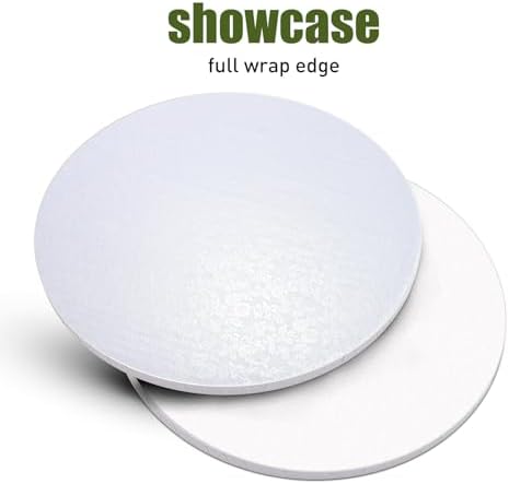 10-Pack Round White Cake Drum Board 10 Inch Sturdy 1/2 Inch Thick Full Wrap Edge Cake Base for Heavy Tiered Cakes(10" White)