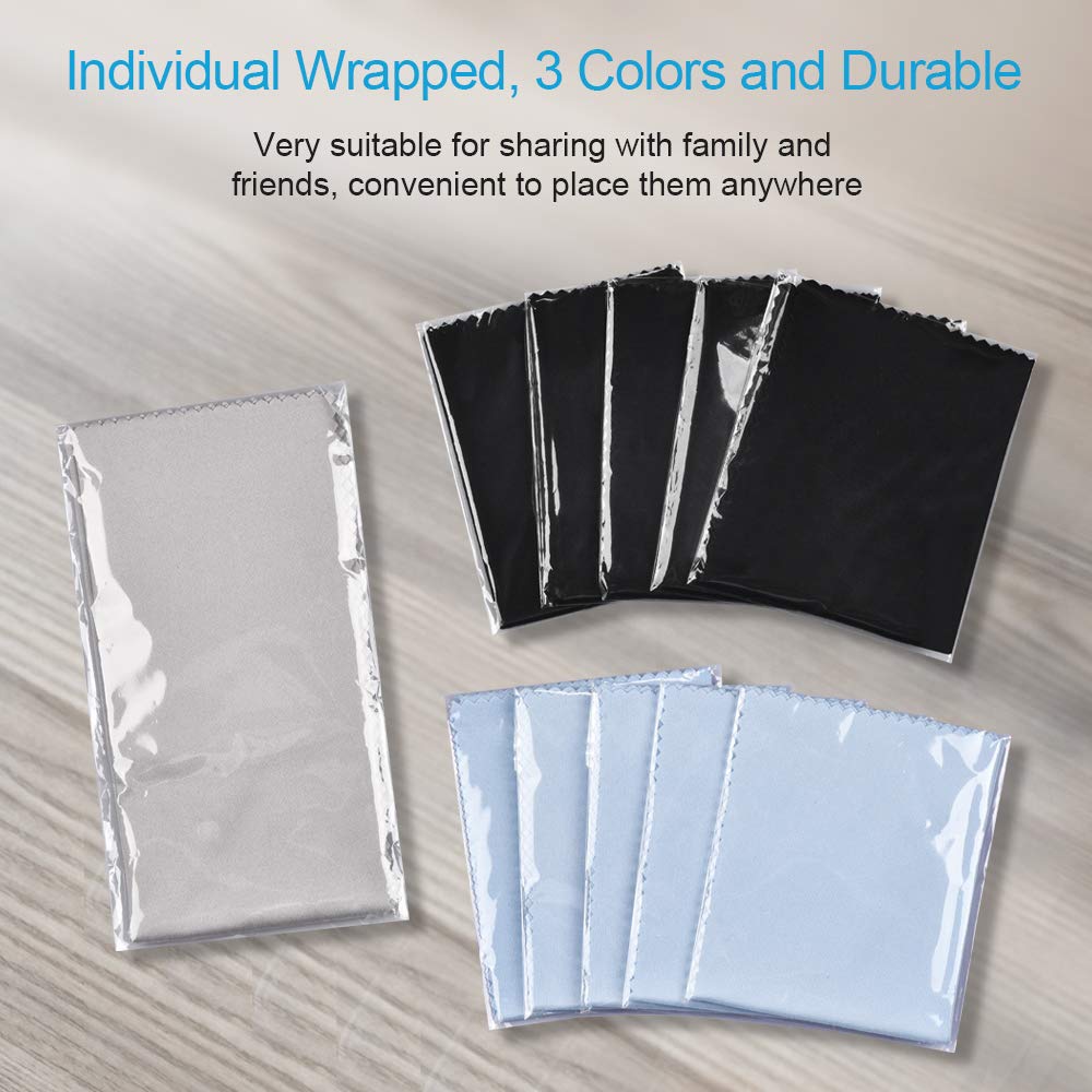 11PCS ParZary Eyeglass Cleaning Tissues & Cloths, Premium Soft Glasses Cleaner,1PCS Oversize (12"x12") + 10PCS (6"x7") Screen Lens Cleaner, Great for Electronics, Ipad, Laptop, Individual Wrapped