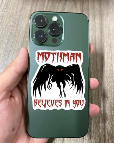 (Pack of 3) Mothman Believes in You Sticker, Cryptid Lover Waterproof Stickers, 3 Inches