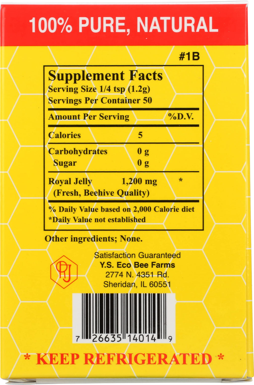 100% Pure Fresh Royal Jelly 60,000 mg YS Eco Bee Farms 2.0 oz Liquid