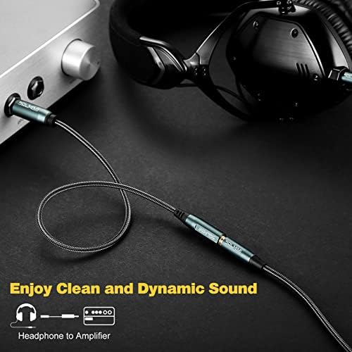 1/4 to 1/8 Headphone Adapter (10 Feet), 6.35mm Male to 3.5mm Female TRS Stereo Audio Jack Adapter Cable for Mixer Guitar Amp Piano Keyboard Amplifier Headphone Speaker (10 FT/3 Meter)