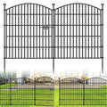 10 Panels Decorative Garden Fence with Gate - 32 in (H) x 23.6 ft (L) No Dig Dog Fence Outdoor for Yard, Rustproof Tall Garden Fencecing Panels, Animal Barrier Suitable for Yard Border, Patio