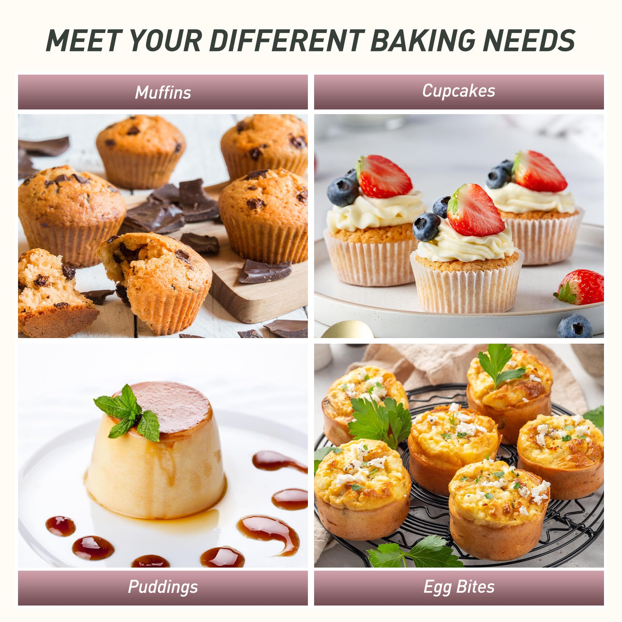 12 Cups Silicone Muffin Pan with Metal Reinforced Frame Regular Size Cupcake Pan Tray Egg Bites Silicone Cookie Molds Muffin Tin Best Baking Pans Tart Pan Sheet Set Reusable Cupcake Liners