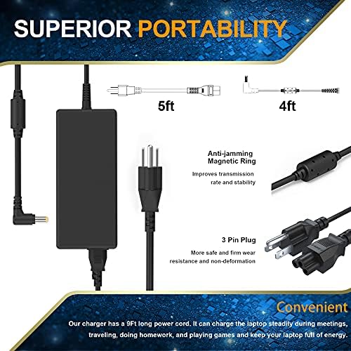135W Laptop Charger for Acer Nitro 5 AN515-51 AN515-41 AN515-53 AN515-54 AN515-55 AN515-54 AN517-51 AN517-52 AN715-51 A715-52 S40-51 S40-52 ConceptD Series Adapter Power Supply Cord
