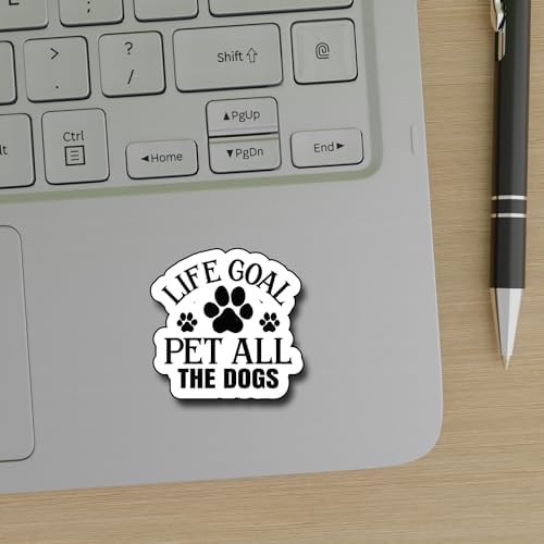 (3Pcs) Life Goal Pet All The Dogs Sticker, Decorate Books Laptop Phone, Water Bottles Kindles Stickers, Tumbler Sticker Waterproof Vinyl Decorate Sticker 3" Inch