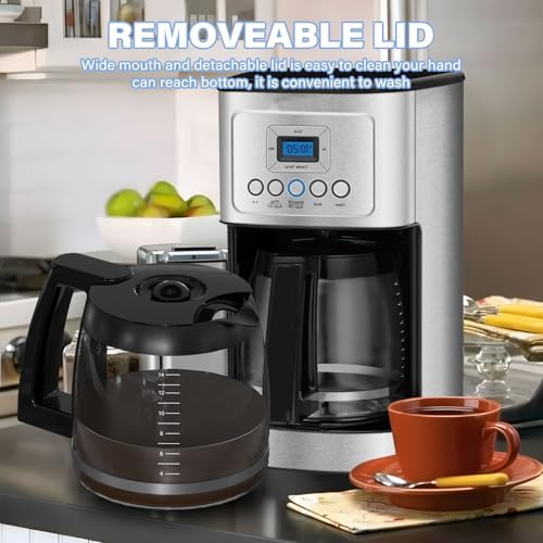 14-CUPS Coffee Maker Glass Carafe Replacement Pot Compatible with Cuisinart Coffee Machine DCC-2200RC, DCC-2200, DCC-3200, DCC-3200P1, DCC-3200FR, DCC-2600, DCC-2800, DCC-1800FR, CBC-7400, CBC-7000PC