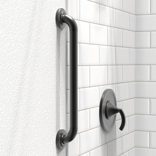1-1/4" Knurled Grab Bar, ADA Compliant Bath Safety Shower Handrail, Bathroom Mobility Aid Handle for Seniors and Disabled, Heavy Duty 500lbs Support