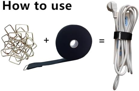 1" x16ft Hook and Loop Straps with 25 Metal Buckles, Reusable Cinch Straps,Adjustable Multi-Purpose Cable Straps 1 inch Wide, Reusable Nylon Securing Cord Ties for Organizer or Storage (Black)