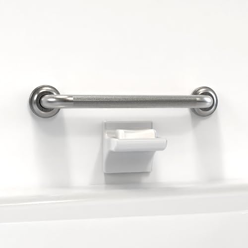 1-1/4" Knurled Grab Bar, ADA Compliant Bath Safety Shower Handrail, Bathroom Mobility Aid Handle for Seniors and Disabled, Heavy Duty 500lbs Support