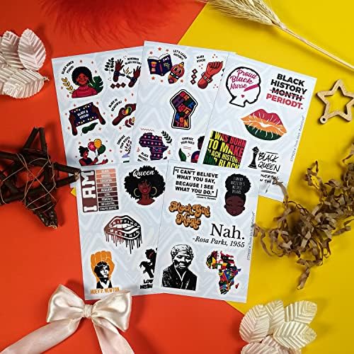 100Pcs Black History Stickers for Kids & Adults - Black History Month Stickers Bulk, African American Stickers, Black History Gifts, Black History Month Gifts, Black History Decorations Laptop Decals