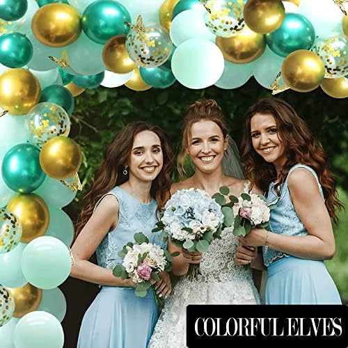 12 Inch 100 Pcs Latex Metallic Chrome Balloons Helium Shiny Thicken Balloons Party Decoration (Green)