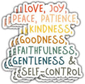 (3pcs) Love Joy Peace Patience Kindness Goodness Faithfulness Gentleness and Self-Control Sticker for Water Bottles Laptops Phones Kindle Jesus Christian Inspirational Quote Vinyl Decals-2.8x3