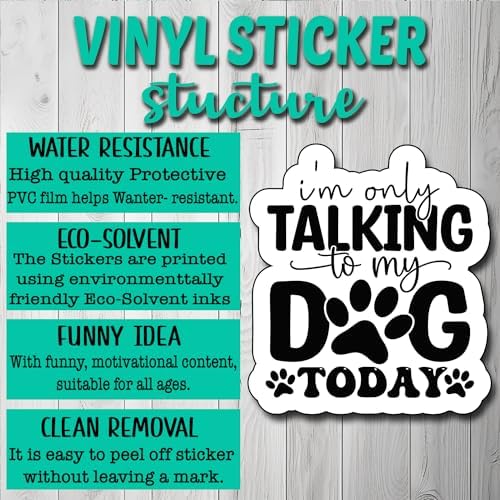 (3Pcs) I'm Only Talking to My Dog Today Sticker, Decorate Books Laptop Phone Water Bottles Kindles Stickers Tumbler Sticker Waterproof Vinyl Decorate Sticker 3" Inch