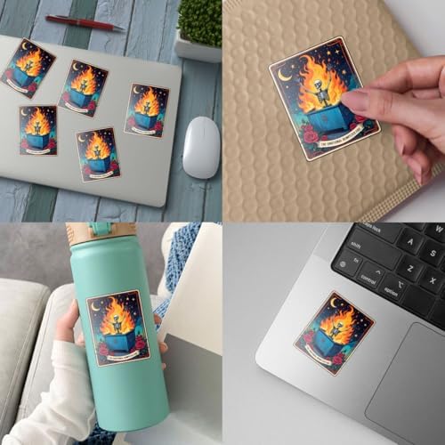 (3Pcs) The Emotional Dumpster Fire Tarot Sticker, This Little Light of Mine Dumpster Fire Sticker, Emotional Support Funny Gifts - Stickers for Laptop Water Bottle Phone Car Window Helmet 3"