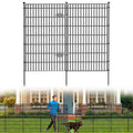 10 Panels No Dig Garden Fence with Gate, 44in(H) × 23.6ft(L) Decorative Metal Outdoor Dog Fence, Rustproof Pet Fencing for Yard, Patio, Flower Bed -Temporary Fencing| Easy to Install