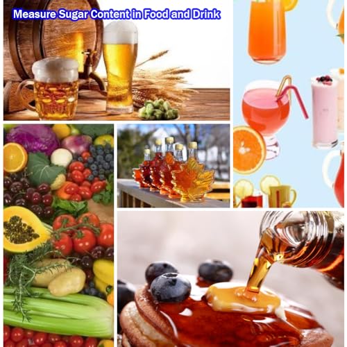0-80% Brix Meter Refractometer for Measuring Sugar Content in Fruit, Honey, Maple Syrup and Other Sugary Drink, with Automatic Temperature Compensation Function