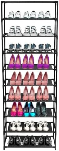 10 Tier Shoe Rack Storage Rack for 20-30 Pairs of Shoes, Stainless Steel Shoe Storage Rack for Entryway, Hallway, Room, Closet, Garage