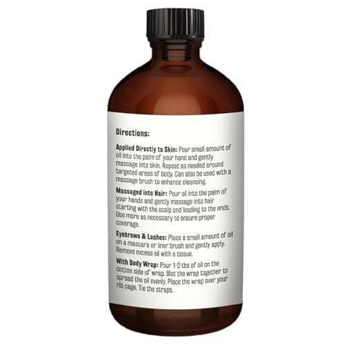 100% Pure Castor Oil 500mL - Hexane Free Cold Pressed Castor Oil in Glass Bottle for Hair Skin & Body Nourishment - Extra Large Unrefined Castor Oil for Hair Lashes Brows Skin and Detox Practices