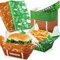 100 Pcs Football Party Decoration 1.1 lb 50 Football Paper Food Serving Trays with 50 Grease Resistant Liner Papers for Birthday Party Supplies Sport Game Event Favors