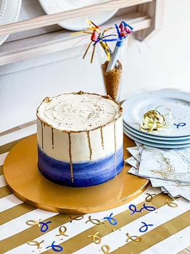 10 Inch Cake Board Drums Round, 6-Pack, Gold, Sturdy 1/2” Thick for Heavy Or Multi-Tiered Cakes