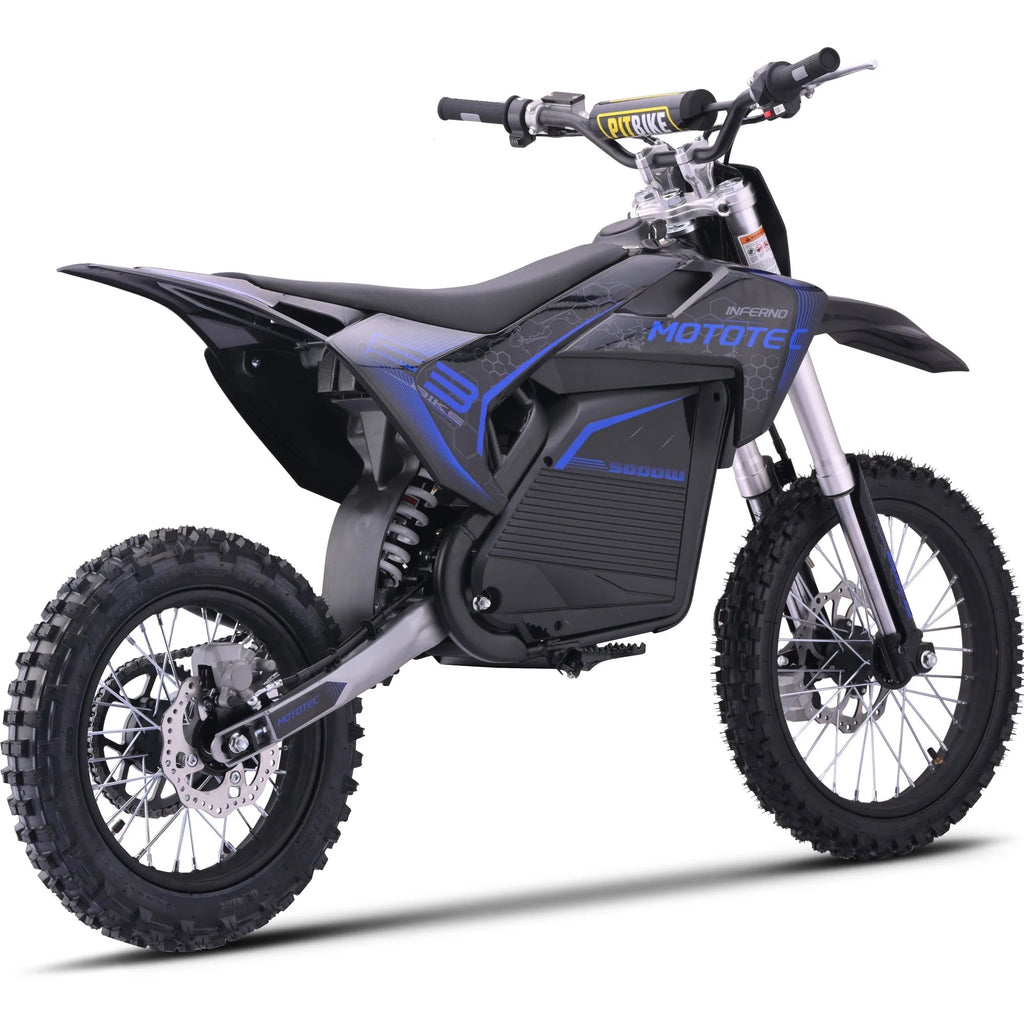 MotoTec 72v Pro Electric Dirt Bike 5000w Lithium Blue