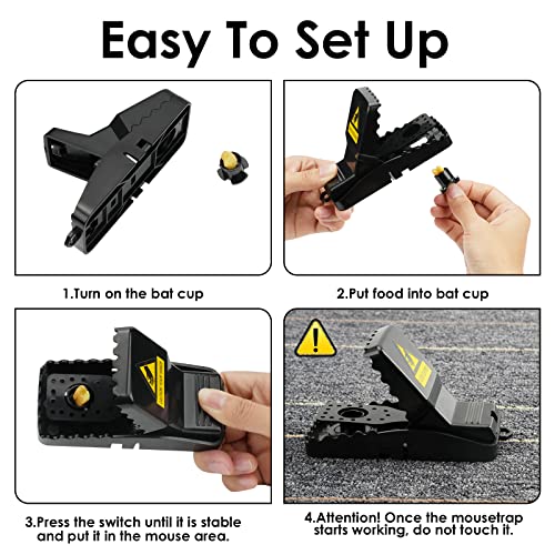 12 Pack Mouse Trap with 1 Indoor Home Humane Mouse Traps with 12 Trap Sticky and Powerful Mousetrap for Living Room Kitchen Garden Balcony