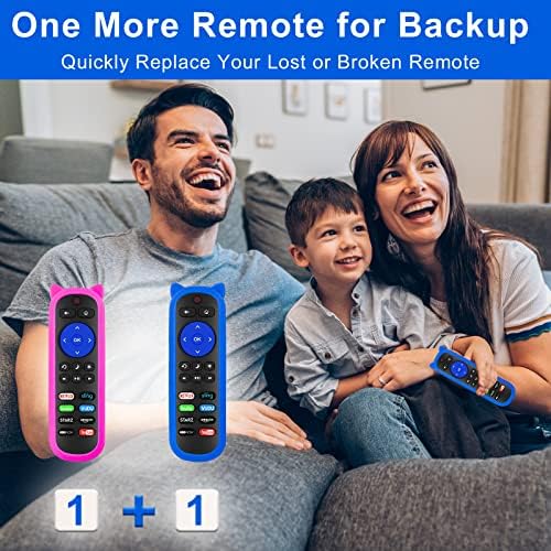 (Pack of 2) RC280 Remote for Roku TV Remote with 2 Glow Covers, for TCL Roku/Onn Roku/Hisense Roku/Element/Sharp/Haier/Hitachi/LG/Sanyo/JVC/Magnavox/RCA/Philips/Westinghouse Roku Series Smart TV