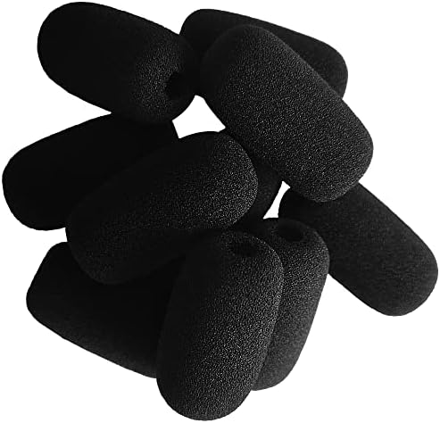 10-Pack Small Foam Windscreens for Lavalier Mics - High-Density Foam Mic Covers for Headset Protection