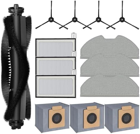 14 Pcs for Eufy X8 Pro Robot Vacuum Cleaner, X8 Pro Accessories, 1*Main Brush 3*Hepa Filters 3*Mop Pads 3*Vacuum Bags 4*Side Brushs, for eufy x8 pro accessories
