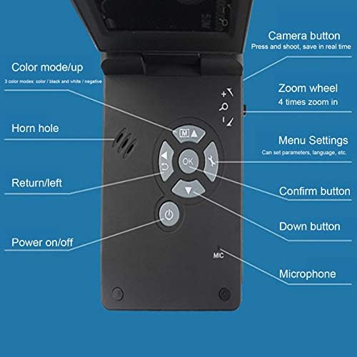 1080/720p 100~240V Handheld Digital Microscope, 4in Polarized Light Large LCD Screen for Jewelry Identification Beauty(U.S. Plug)