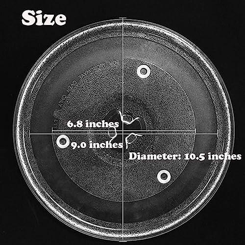 10 1/2 Inches Replacement Microwave Glass Plate Compatible with Hamilton Beach 252100500497, HB-P90D23, Microwave Glass Turntable Compatible with GE, Sunbeam, Emerson P23, Replace Part #252100500497