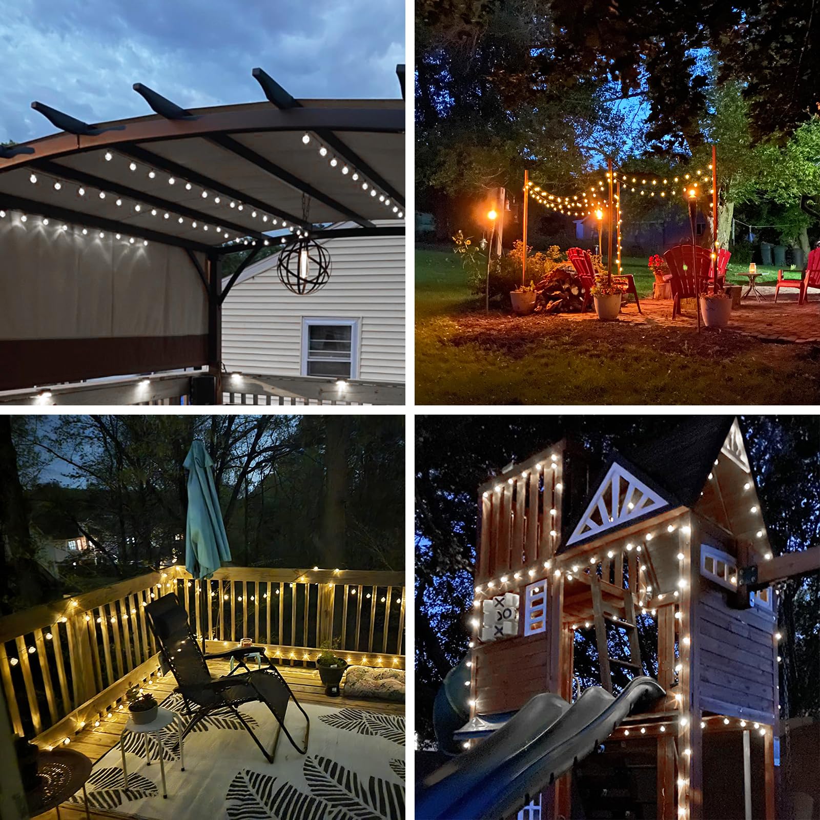 1-Pack Warm White & 1-Pack Cool White Total 100 LED 64FT Crystal Globe Solar String Lights Outdoor, Waterproof Solar Outdoor Lights with Modes, Solar Lights for Garden Tree Patio Christmas Decoration