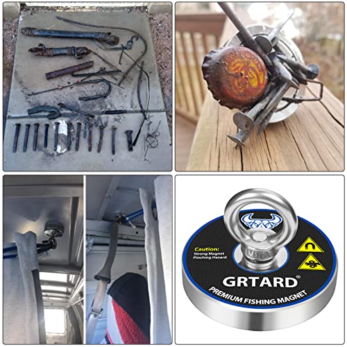 1000lbs Fishing Magnet Kit with Case, 3.54inch Diameter Magnet Fishing Combined Strong Pulling Force Premium Fishing Magnet for Magnetic Fishing and Heavy Duty Use