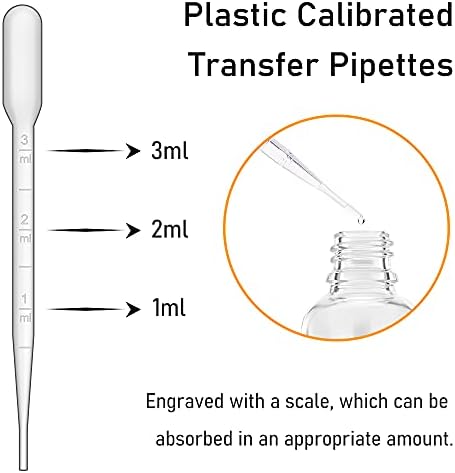 100 Pack, 1 oz Glass Dropper Bottle for Essential OIls, 30 ML Clear Empty Tincture Bottles with Dropper for Serum Hair Cuctile Body Oils Bulk for Storage