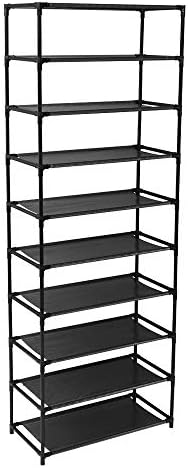 10 Tier Shoe Rack Storage Rack for 20-30 Pairs of Shoes, Stainless Steel Shoe Storage Rack for Entryway, Hallway, Room, Closet, Garage