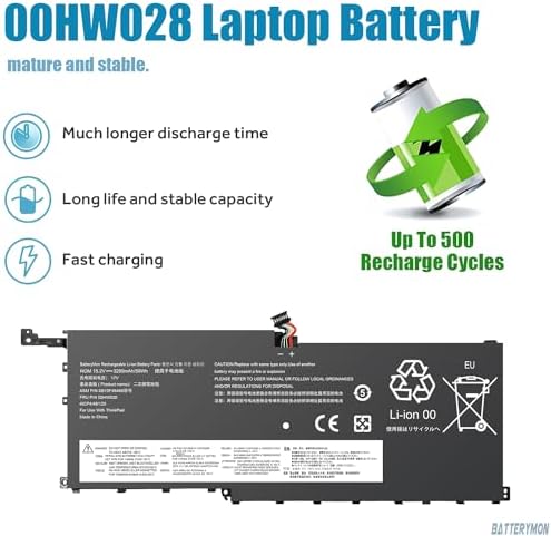 01AV458 00HW028 Battery for Lenovo Thinkpad X1 Carbon 4th Gen 4 2016 Laptop Thinkpad Yoga Gen 1 Gen 2 Computer, 00HW029 01AV409 01AV438 01AV457 SB10F46466 SB10F46467 SB10K97566 SB10K97567