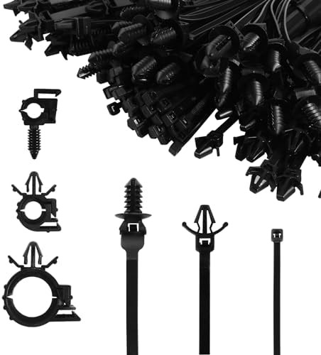 130 Pcs Push Mount Cable Ties Standard Zip Tie Mount Car Wire Loom Routing Clips for Polaris UTV Jeep Wrangler Vehicles Home Appliances 6 Different Sizes Universal Management Cable Ties