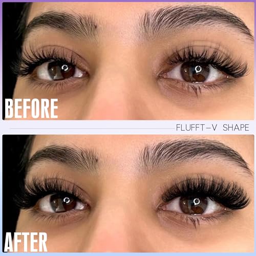 10-20mm Fluffy Lash Clusters with Bottom Lashes Wispy Lash Extension 130D Wispy Cluster Eyelash Extensions D Curl Volume Individual Lashes DIY False Eyelashes by Geeneiya