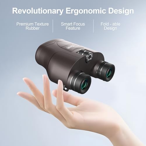 12x25 Ultra HD Binoculars for Adults with Phone Adapter and Flexible Tripod, Edge-to-Edge Sharpness Binoculars with Wide Angle Field of View, Smart Focus Compact Binoculars for Bird Watching -Grey