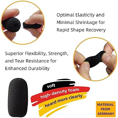 10-Pack Small Foam Windscreens for Lavalier Mics - High-Density Foam Mic Covers for Headset Protection