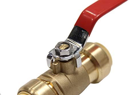 (Pack of 2) EFIELD 1/2 Inch Push-Fit Full Port Ball Valve for Hot and Cold Water with a Disconnect Clip,Brass UPC Certified