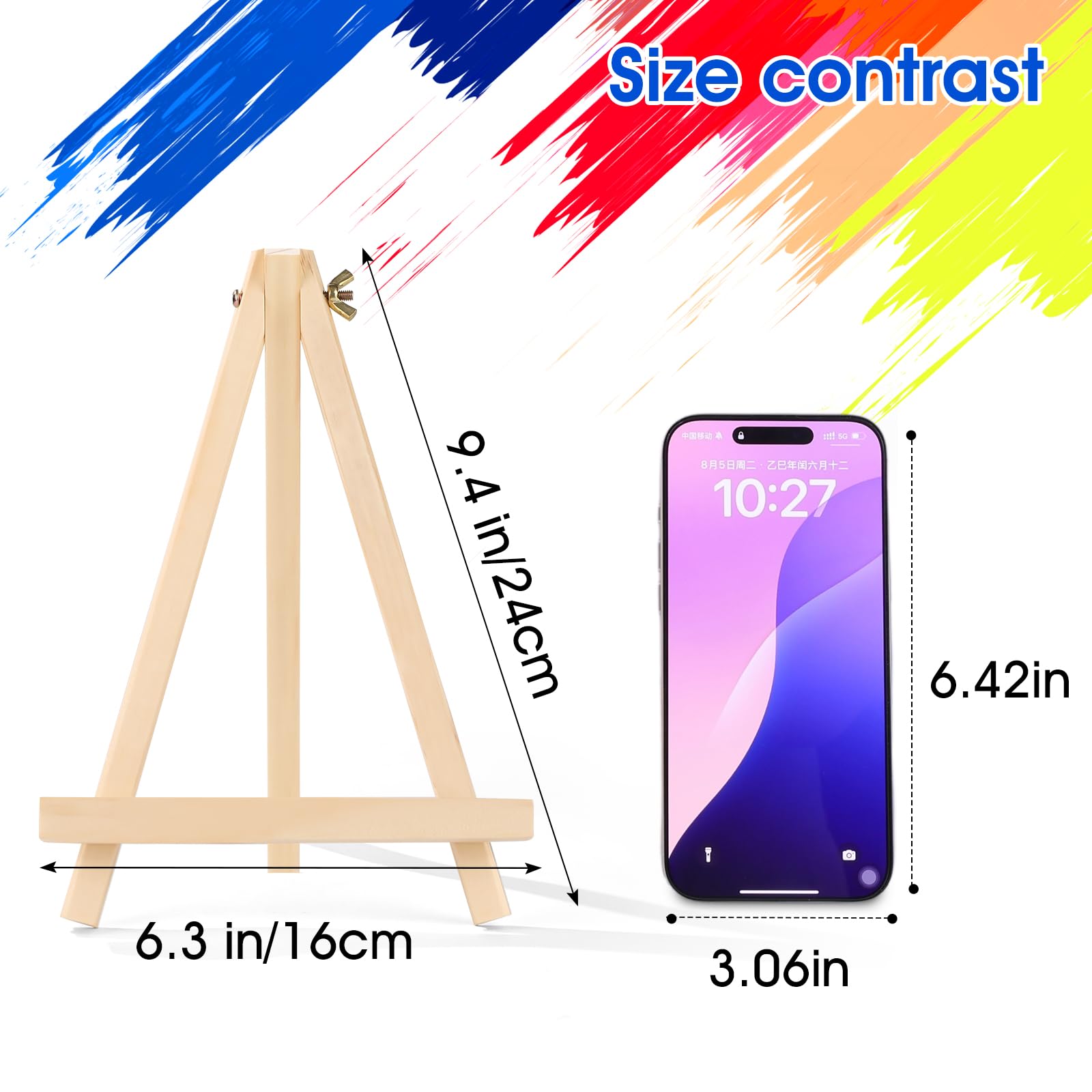 12 Pack 9 Inch Wood Easels, Easel Stand for Painting Canvases, Art, and Crafts, Tripod, Painting Party Easel, Kids Student Tabletop Easels for Painting, Portable Canvas Photo Picture Sign Holder
