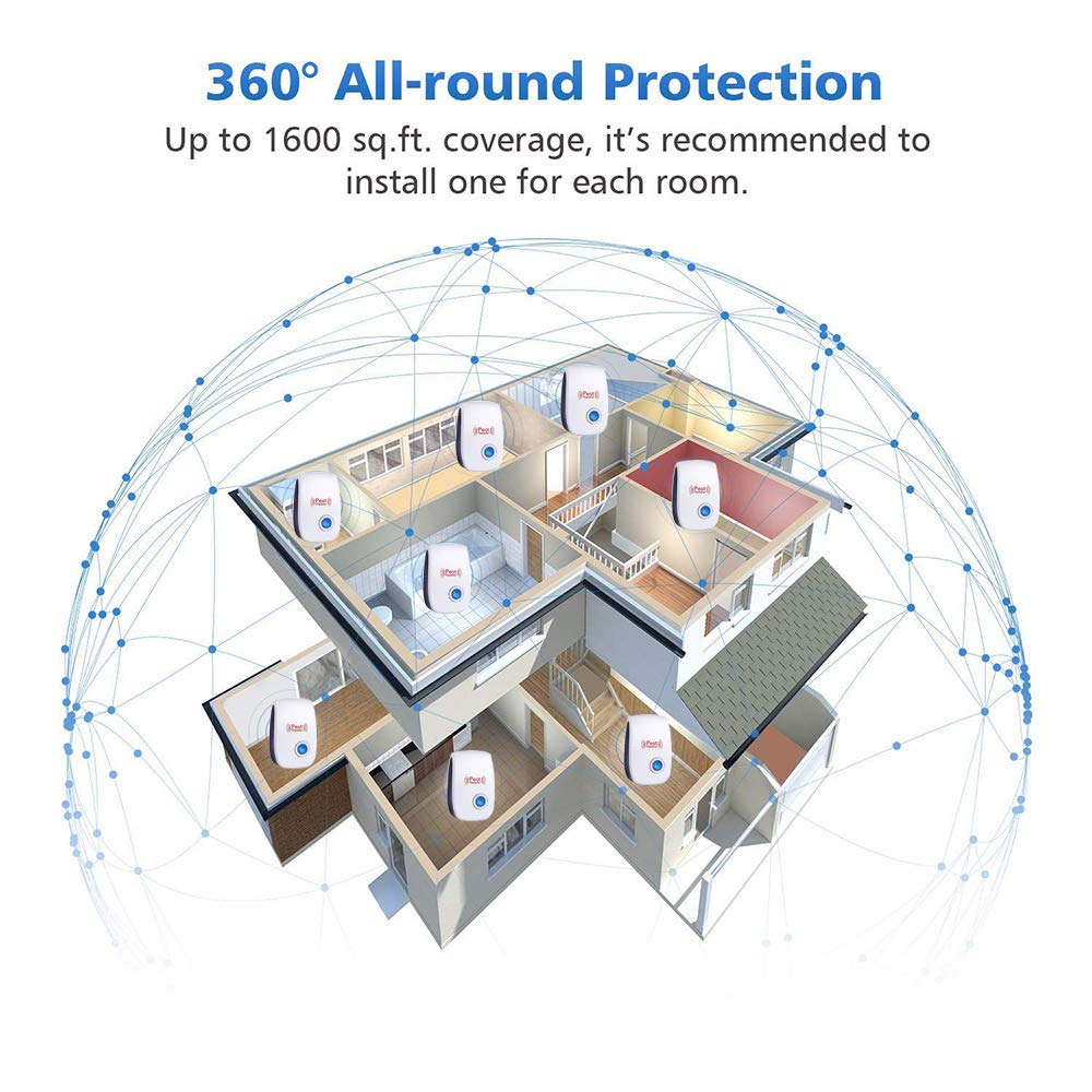 10 Pack Ultrasonic Pest Repeller, Mice Repellent Plug in Ultrasonic Insect Repellent Electronic Indoor Pest Control for Bugs Roaches Insects Spiders Mice Mosquitoes Flies, Ants Repellent for Home